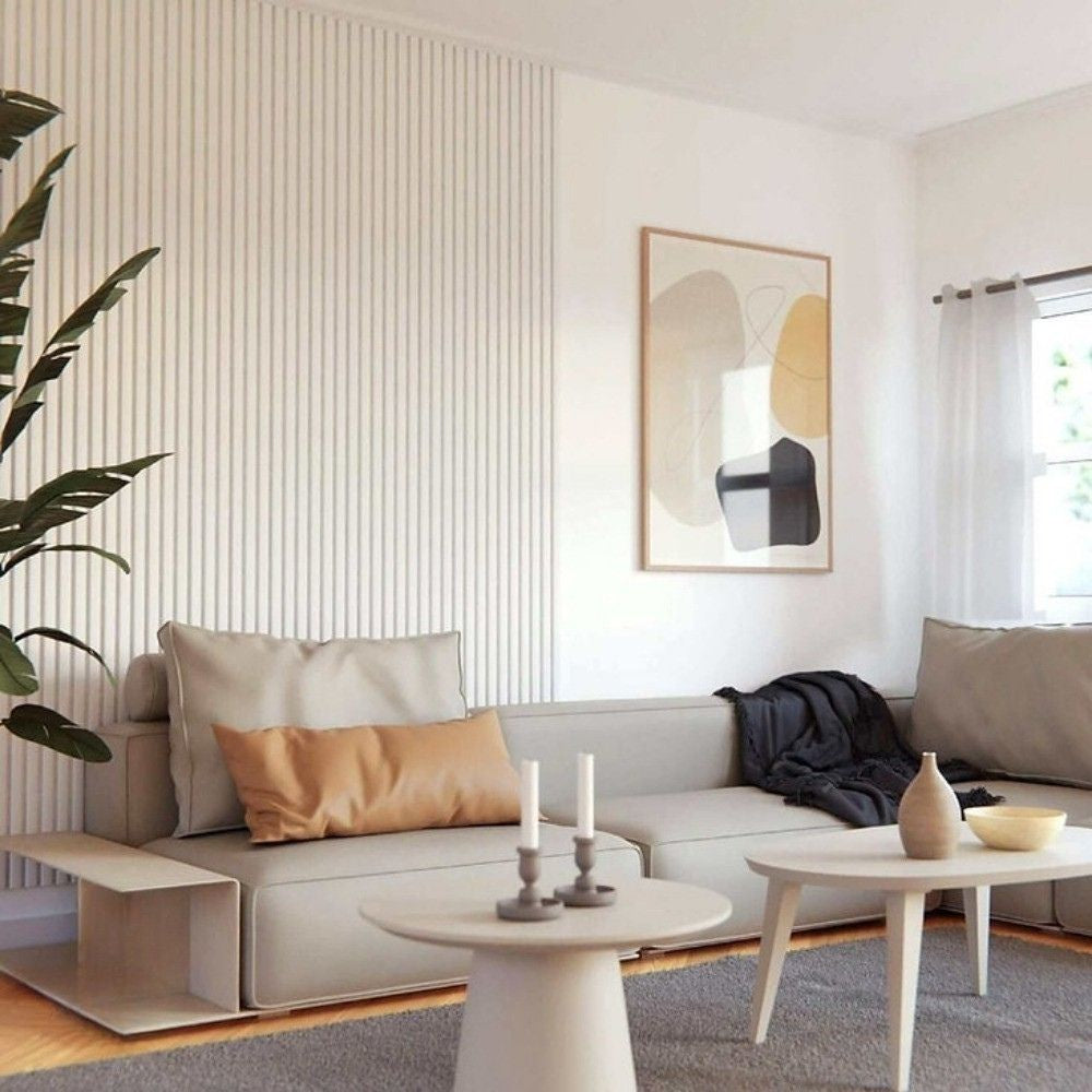 Painel Acústico Ripado Branco