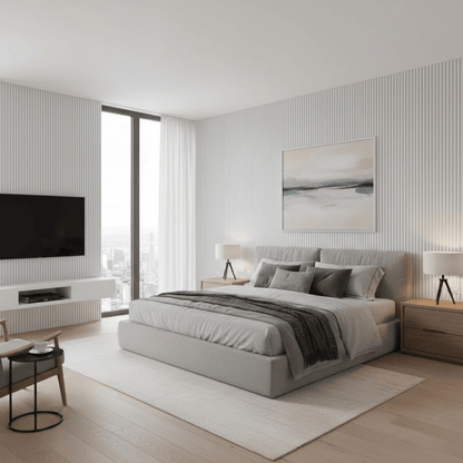 Painel Acústico Ripado Branco