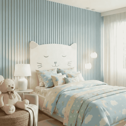 Light Blue Slatted Acoustic Panel 🩵